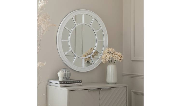 Argos Home White Window Round Wall Mirror - 71x71cm