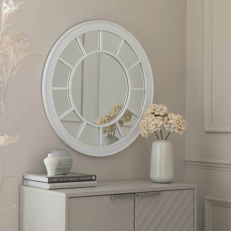 Argos Home White Window Round Wall Mirror - 71x71cm 0