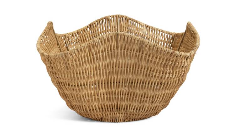 Buy Habitat Rattan Wave Storage Basket - Natural | Decorative storage ...