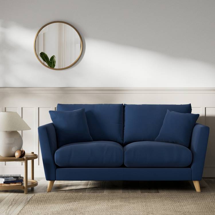 Habitat Lomond Fabric 2 Seater Sofa - Navy - Ash Leg 0