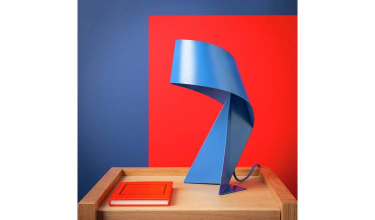 Habitat 60 Ribbon 36cm Metal Table Lamp - Blue