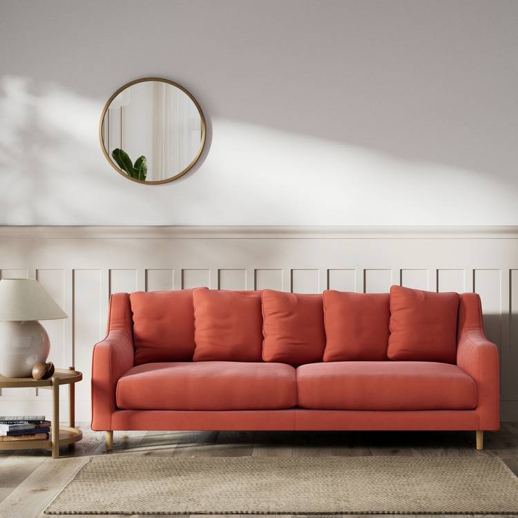 Habitat Swift Fabric 3 Seater Sofa - Papaya - Ash Leg 0