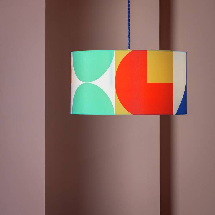 Habitat 60 Geometric Printed Easy Fit Drum Lampshade - 45cm 0