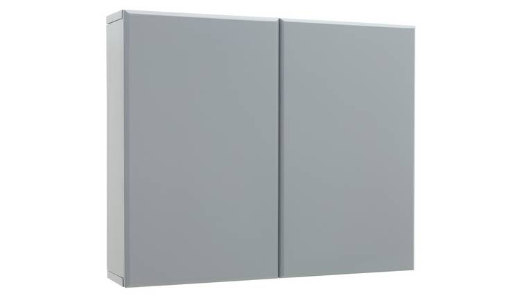 Buy Argos Home Gloss Double Wall Cabinet Grey Bathroom Wall Cabinets Argos