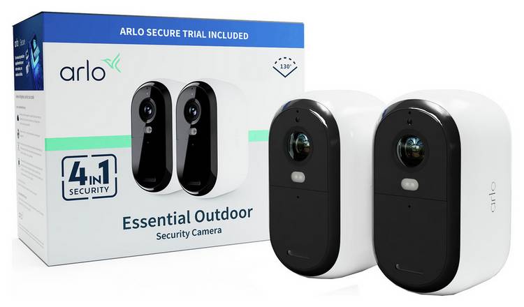 Arlo Essential 2 1080p 4-in-1 Wi-FI Security Camera - 2 Pack