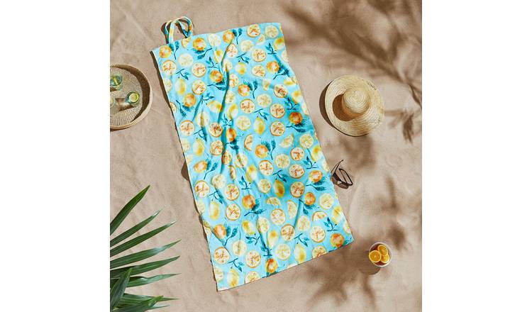 Catherine Lansfield Summer Fruits Beach Towel in a Bag