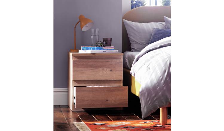 Argos Home Jenson Bedside & 3 Drawer Chest Set - Oak Effect