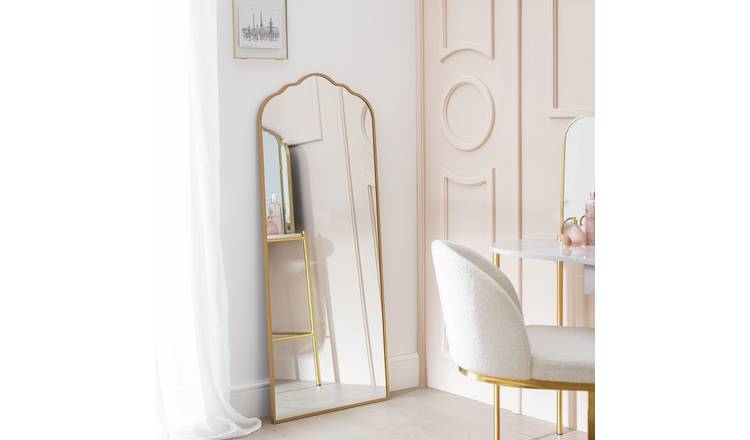 Argos Home Gold Full Length Curved Wall Mirror - 140x60cm