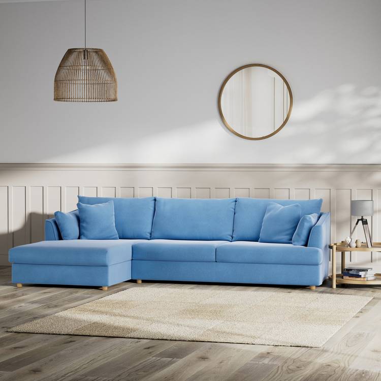 Habitat Holmfirth Left Hand Corner Sofa - Sky Blue 0