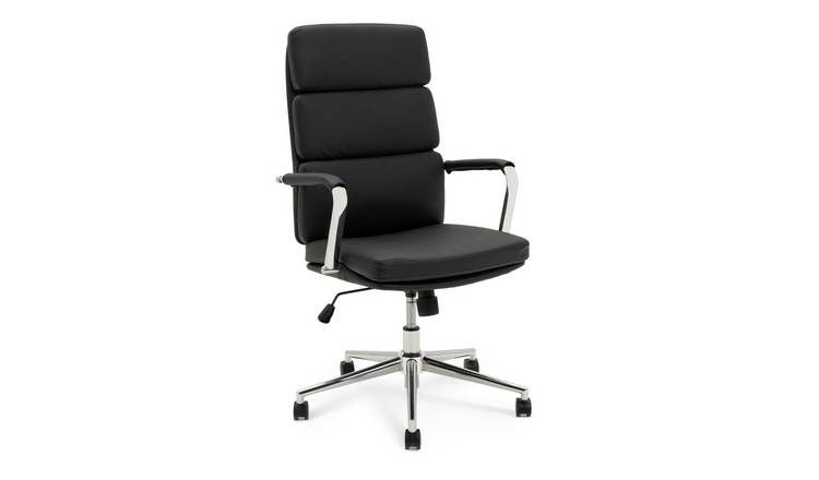 Habitat Callan Leather Mix Office Chair - Black