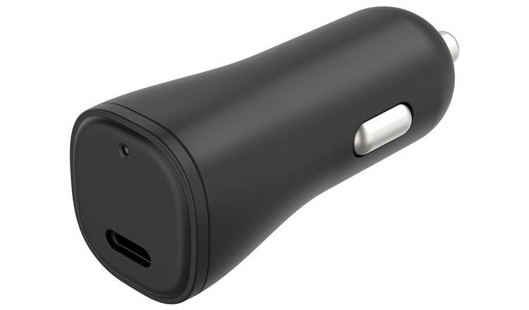 20W USB-C Single Port Car Charger - Black