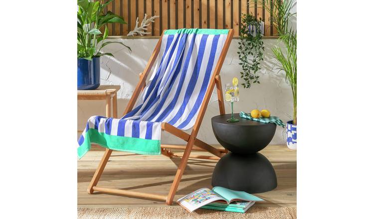 Argos Home Navy Stripe Beach Towel