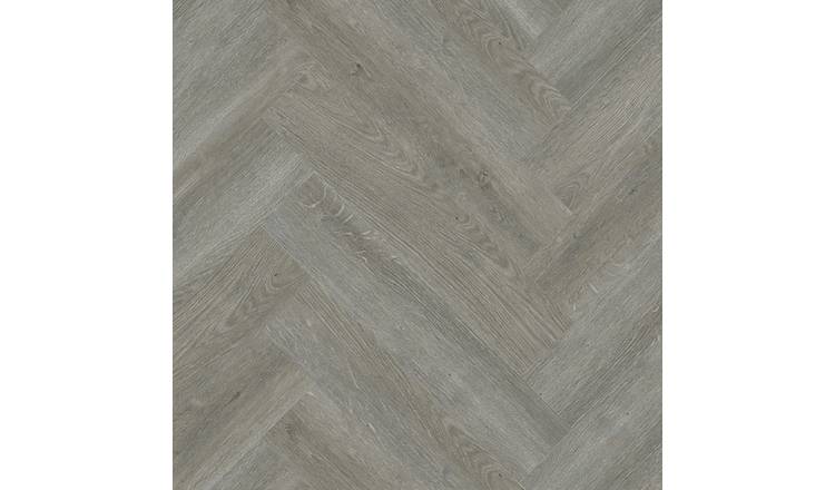 Kraus Herringbone Pattern Satin Harpsden Tiles - Grey