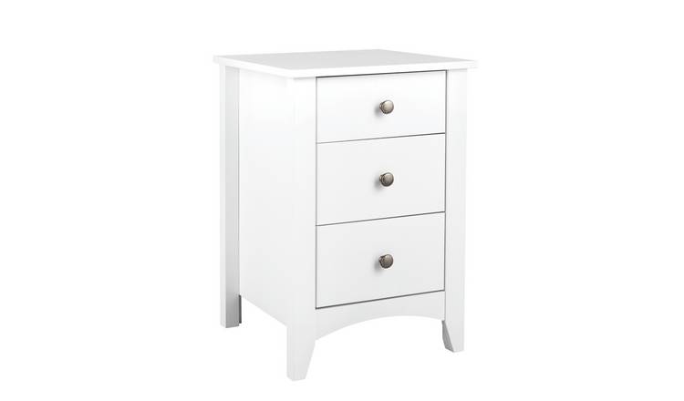 set of 2 white bedside tables