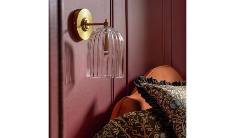 Habitat x Morris & Co. Glass & Brass Cloche Wall Light