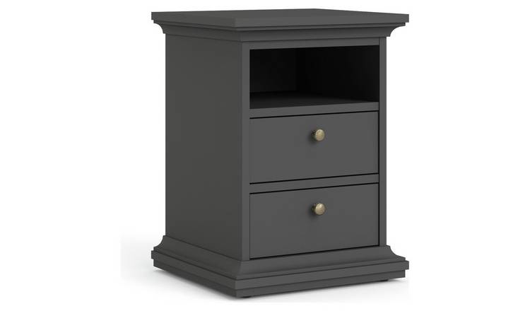 Tvilum  Paris 2 Drawer Bedside Table - Grey 