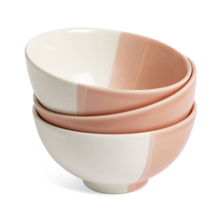 Habitat Dipped Set of 3 Stoneware Nibble Bowls 0