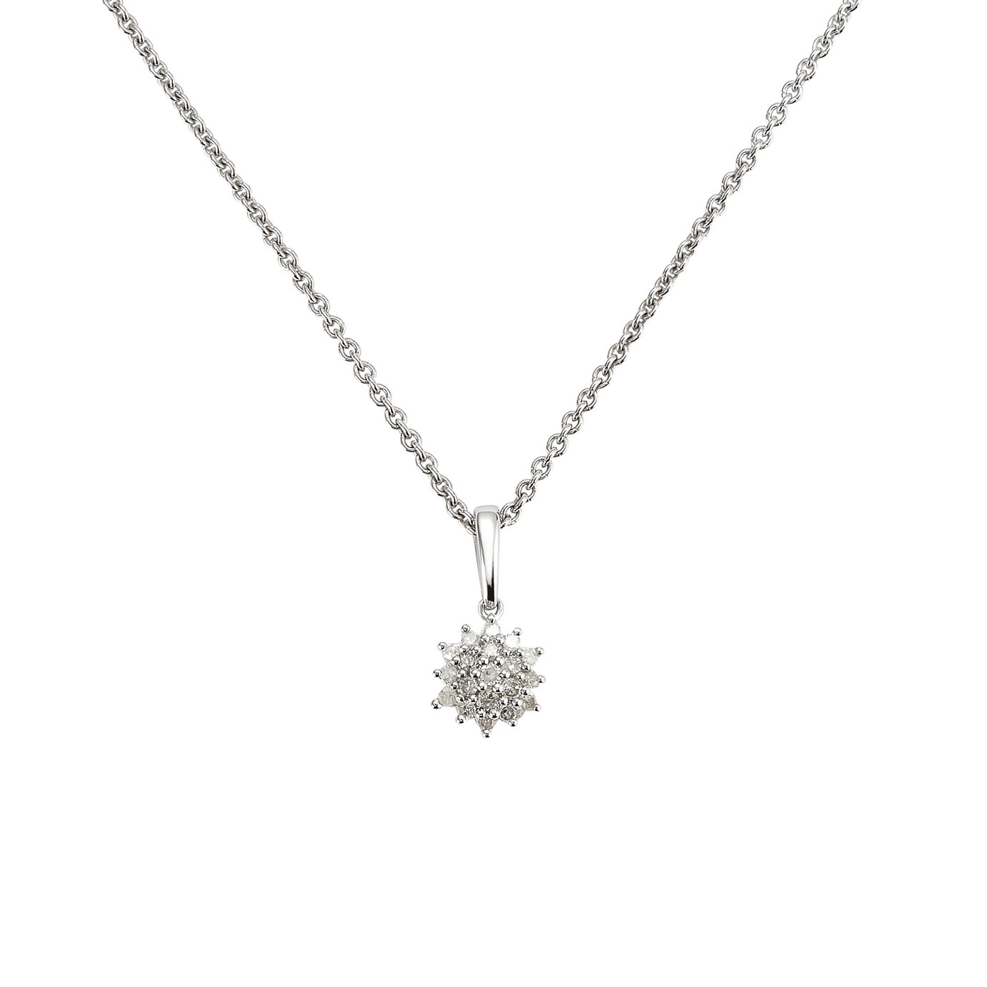 Revere Sterling Silver 0.08ct tw Diamond Pendant Necklace