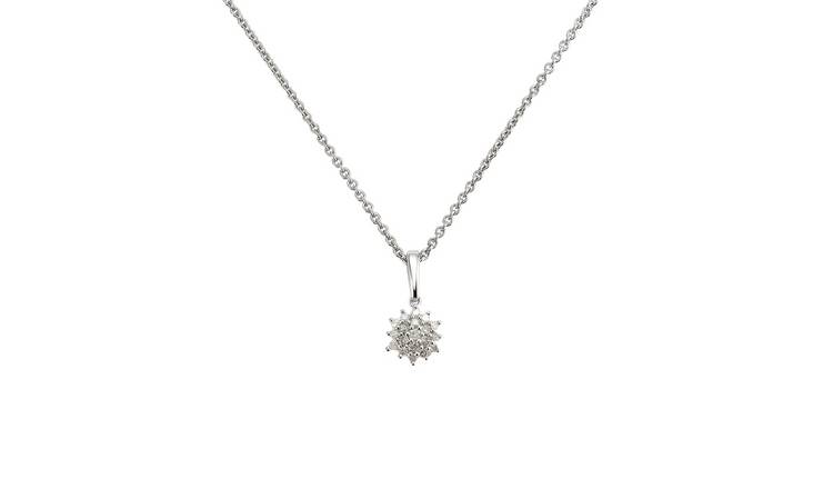 Sterling silver sales necklace diamond