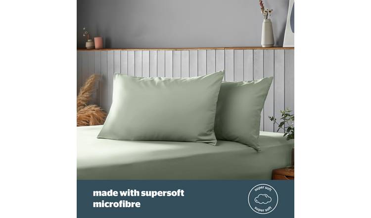 Silentnight Supersoft Standard Pillowcase Pair - Sage Green