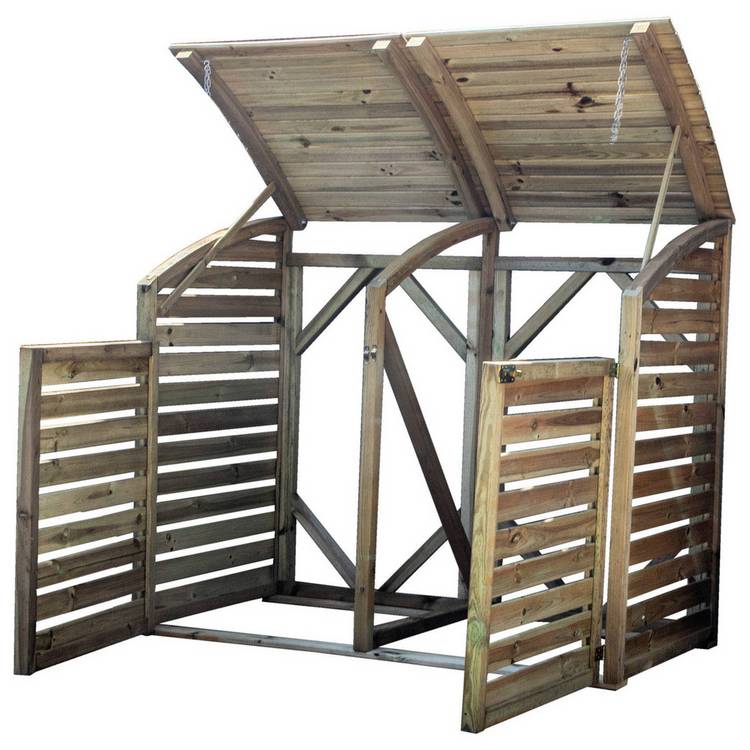 Mercia Pressure Treated Wooden Double Bin Store 0