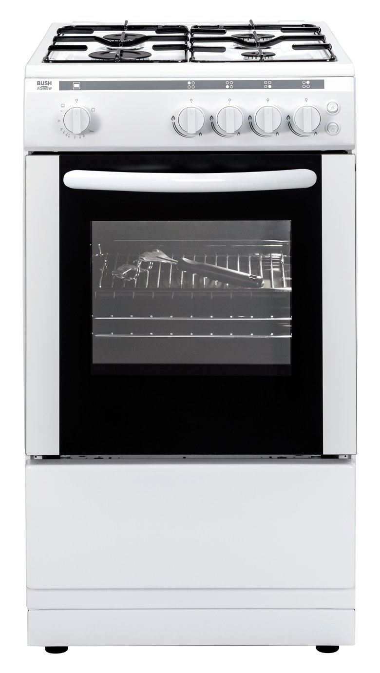 Bush AG56S 50cm Single Oven Gas Cooker - White