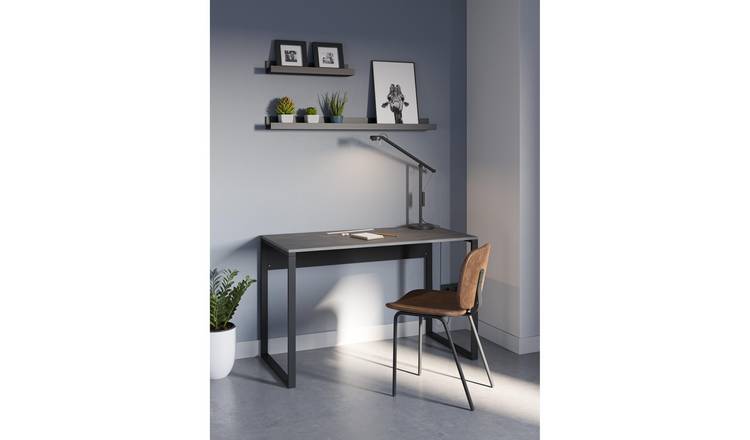 Decortie Inna Particleboard Top Metal Frame Desk - Retro Grey, Black