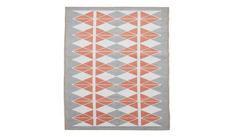 Mega Flooring Grey Modern Geometric Rug - 61 x 120cm