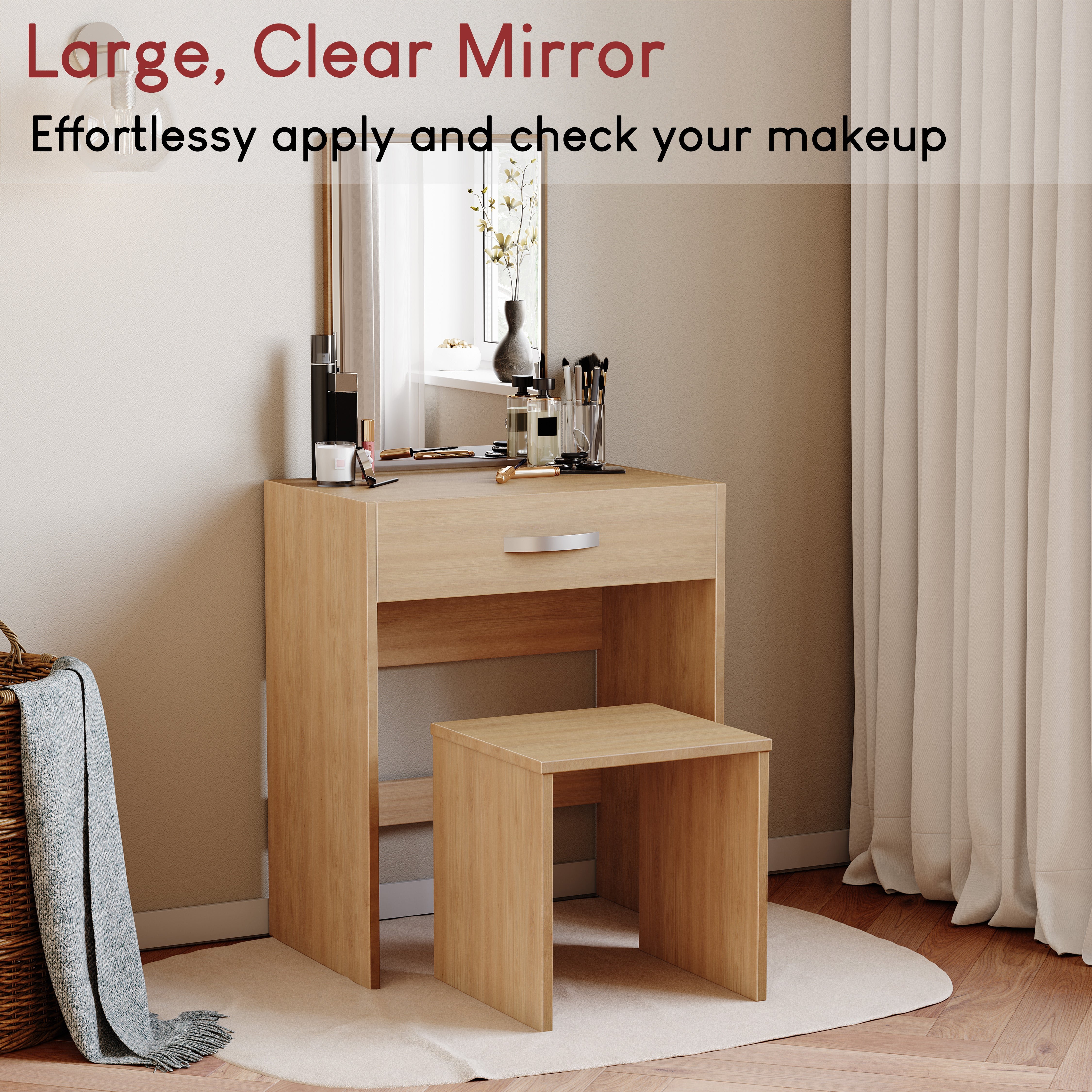 Vida Designs Isla Dressing Table - Pine - Image 3