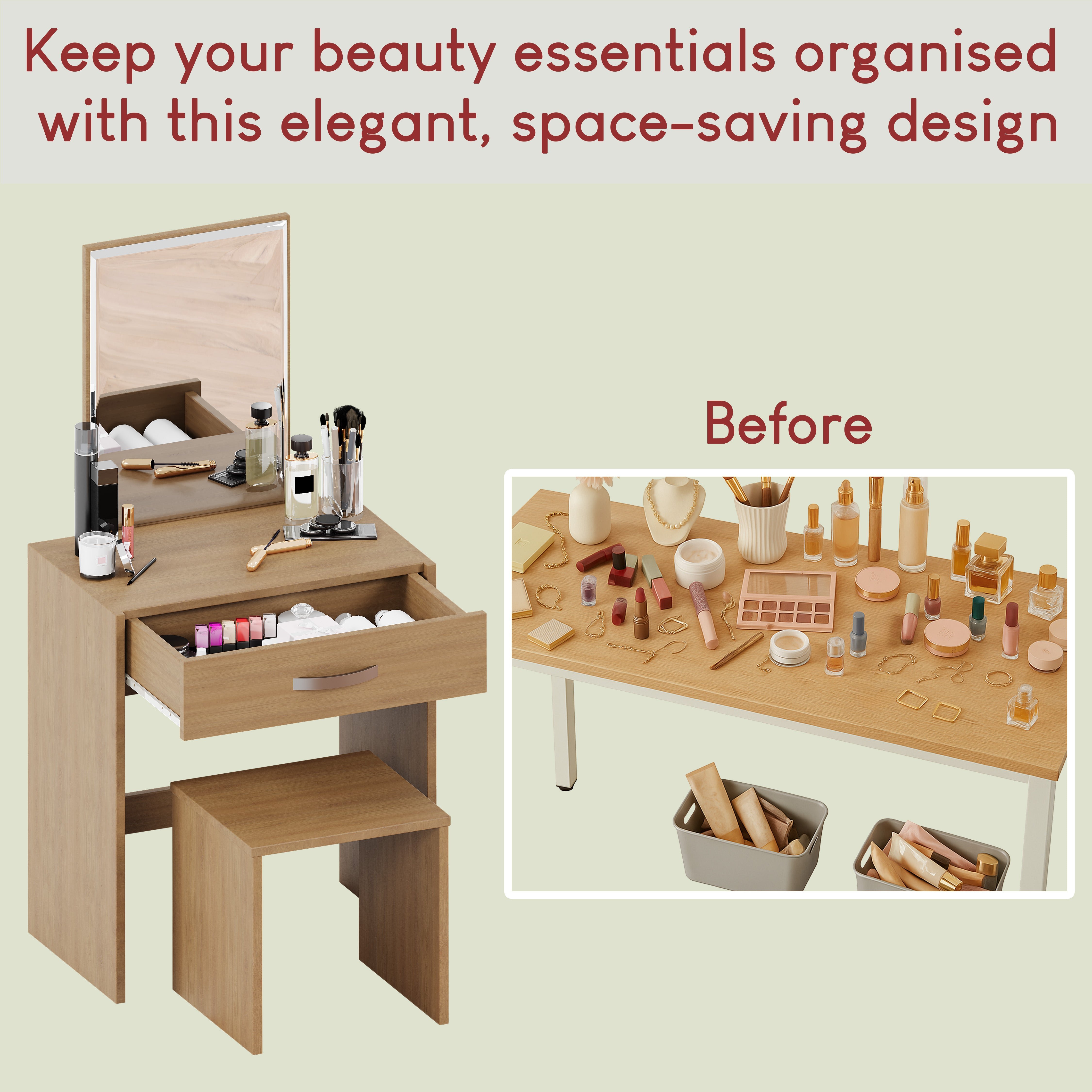 Vida Designs Isla Dressing Table - Pine - Image 5