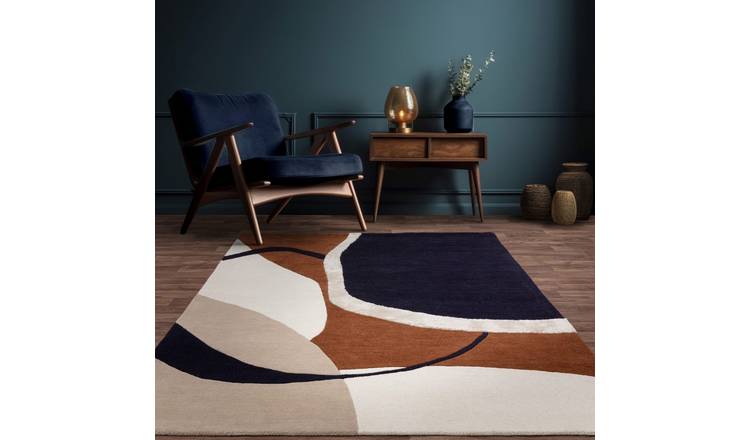 Mega Flooring Blue Modern Abstract Rug - 160 x 230cm