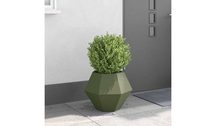 Walplus Steel Garden Planter - Olive Green - 50 x 50 x 40 cm