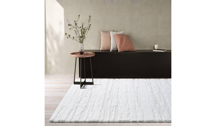 Mega Flooring White Modern Abstract Rug - 160 x 230cm