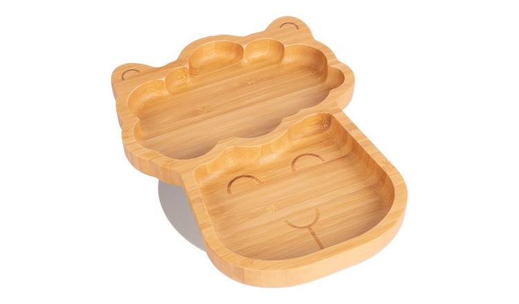 Tiny Dining Children's Bamboo Suction Llama Plate - Grey