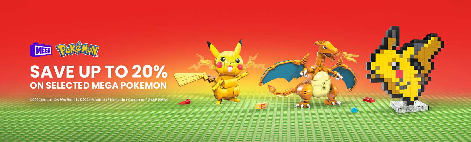Save up to 20% on selected mega Pokemon.