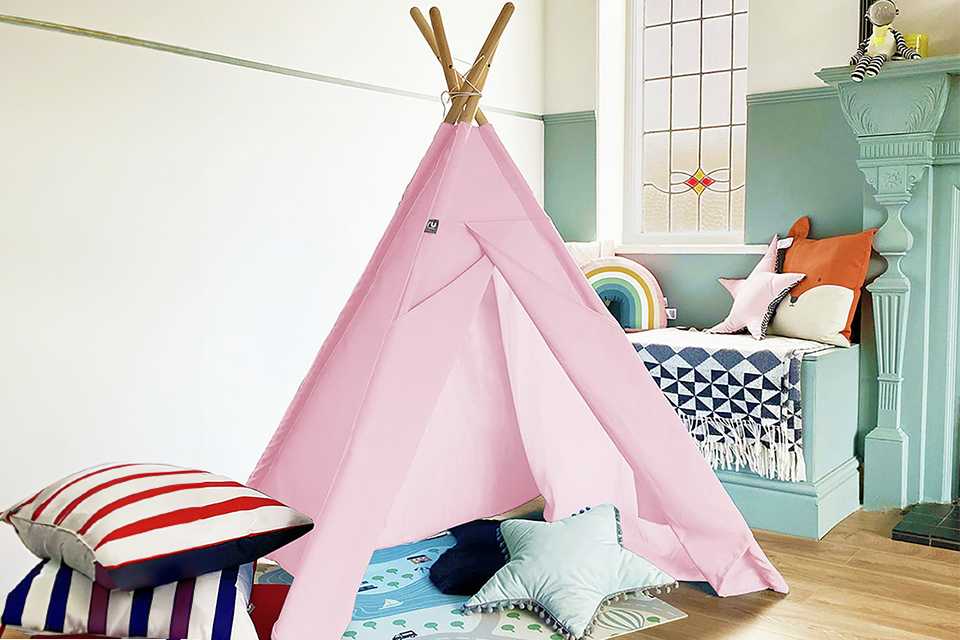 Rucomfy Kids Trend Teepee Tent - Baby Pink.