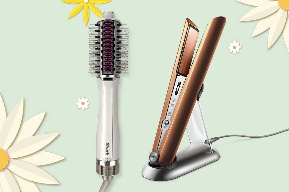 Dyson Corrale Hair Straightener - Copper and Shark HT202UK SmoothStyle Hot Brush.