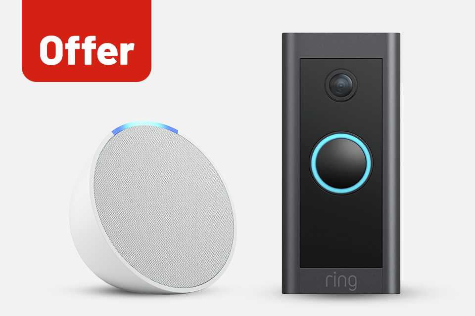 Buy a Ring Video Doorbell Wired, and get an Echo Pop for £5. Simply add both products to your basket.