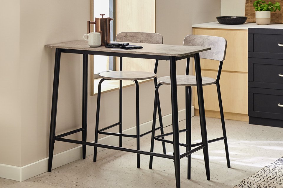 Argos Home Crowe concrete effect bar set. 