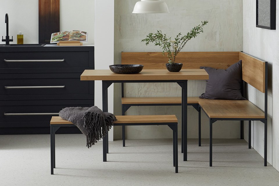 Argos Home Loft Living Dining Table & 2 Benches.