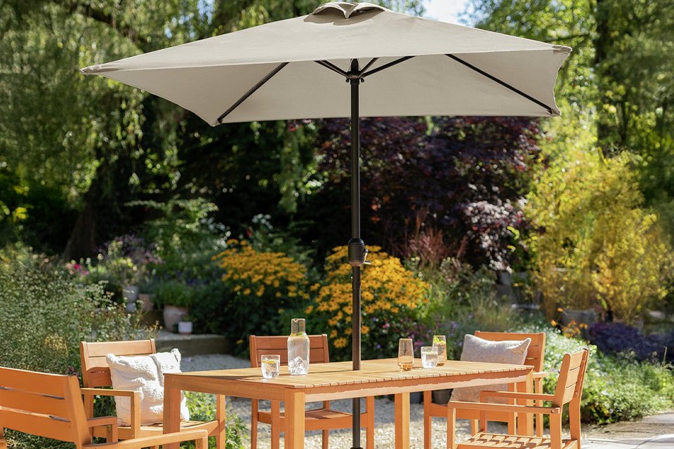 Habitat 2m Square Garden Parasol - Cream.