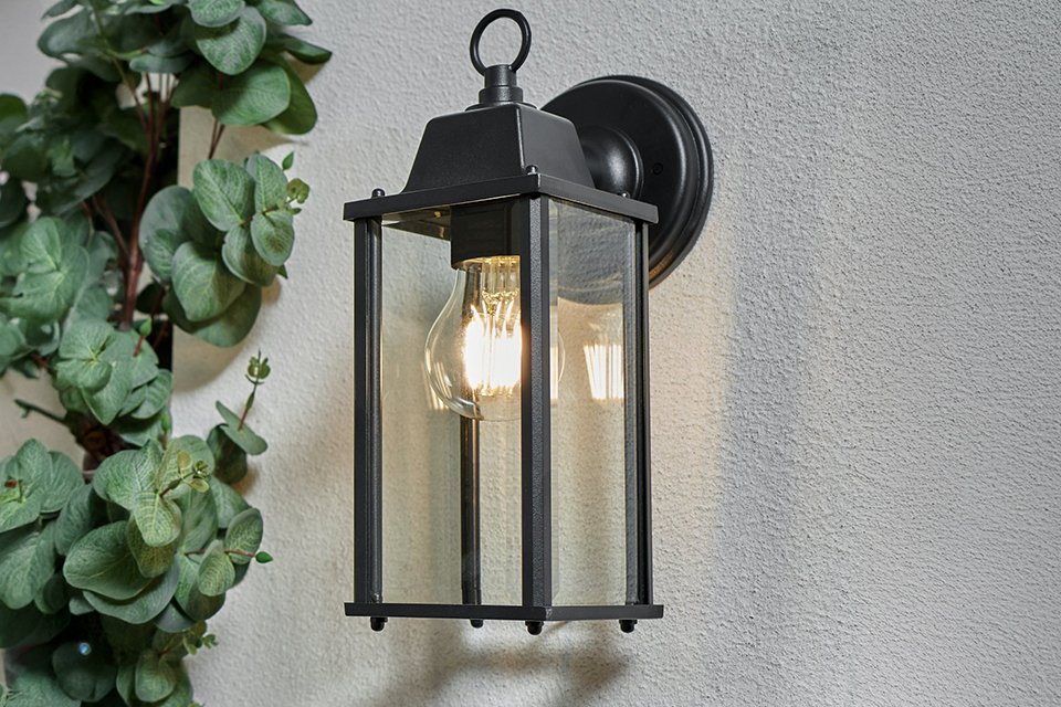 Zink CEDAR IP23 Black Outdoor Wall Lantern.