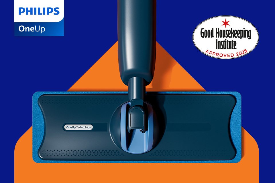 Philips OneUp electric mop. Clean was never clean. Until now.