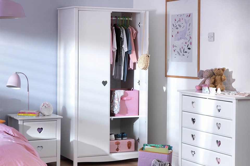 Argos Home Kids Mia 3 Piece 2 Door Wardrobe Set - White.