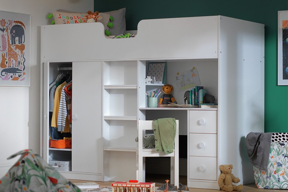 Habitat Jackson Single Highsleeper Bed Frame - White.