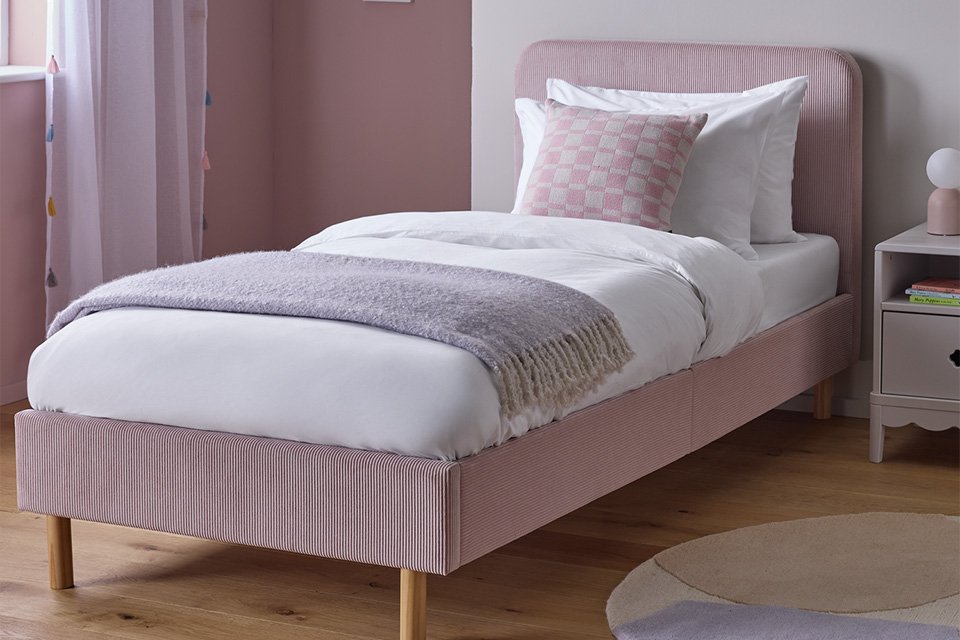 Habitat Kids Arden Single Upholstered Bed Frame - Pink.