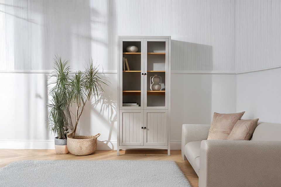 Habitat Bournemouth 4 Door Bookcase Cabinet - Grey.