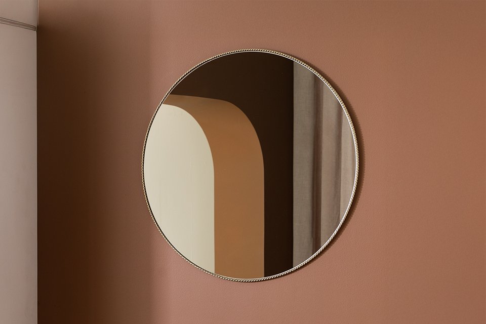 Habitat Gold Rope Twist Round Wall Mirror.