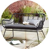 Habitat Ross Rattan Effect Garden Bench - Black.