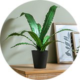 Habitat Artificial Green Birds Nest Plant - 40cm.